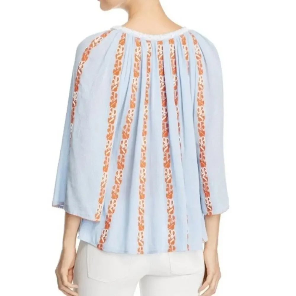 NEW Tory Burch Alexandria Beaded Peasant Top Size 8